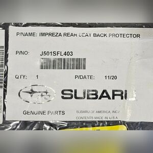 OEM Subaru Impreza Rear Seat Back Protector J501SFL403 Cargo Mat Trunk Liner Set